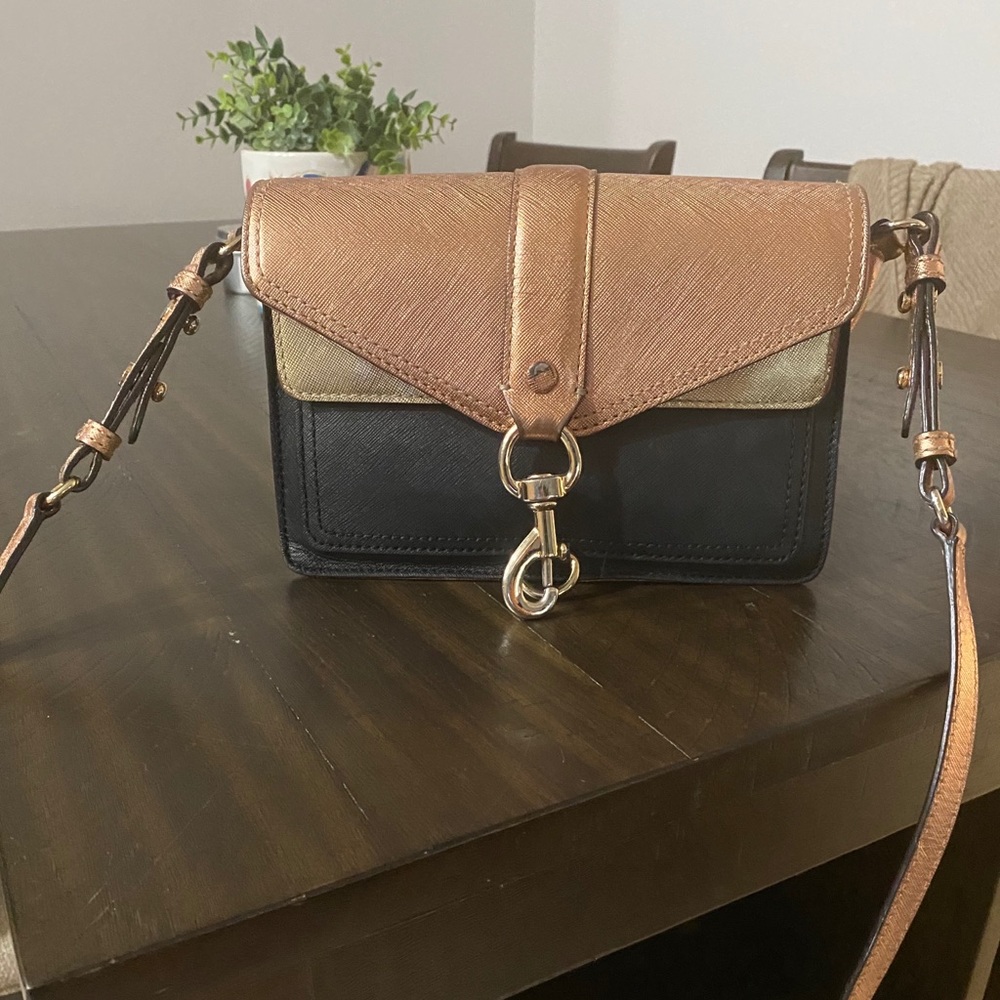 Rose gold Rebecca Minkoff Hudson moto mini